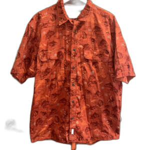 Cabela's Novelty Fish Print Performance Button Down Fishing Outdoors Casual XL R